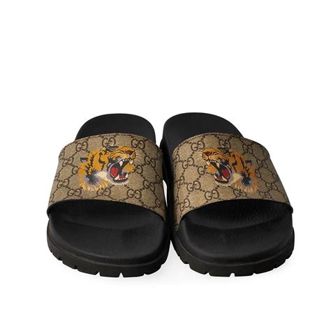 gucci slides tiger womens|Gucci gg supreme slides.